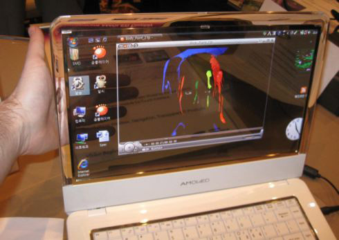 Прототип нетбука Samsung с полупрозрачным OLED экраном