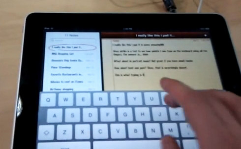 Печать на виртуальной клавиатуре iPad